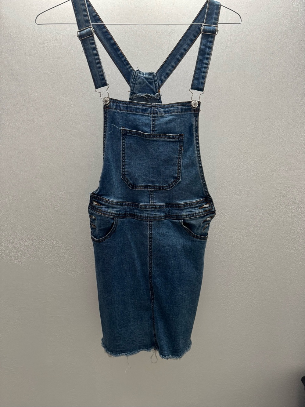 Nasty Gal Dark Blue Denim Overall Dress